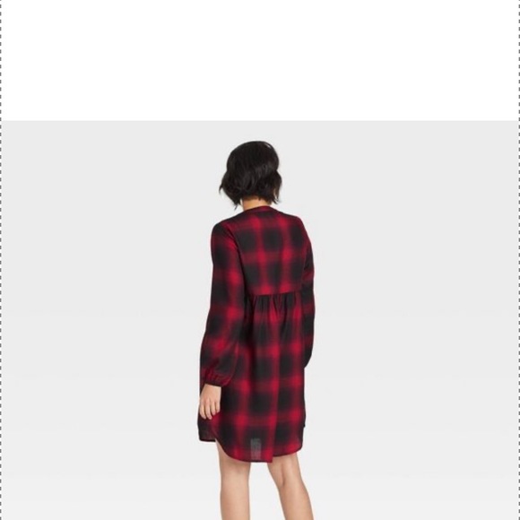 Long sleeve button front plaid dress size med - Picture 2 of 8